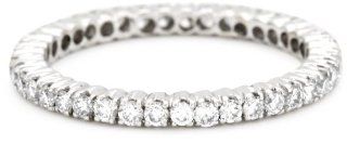 Sethi Couture "Simple Elegance" White Diamond Prong Set Band , Size 7 Jewelry