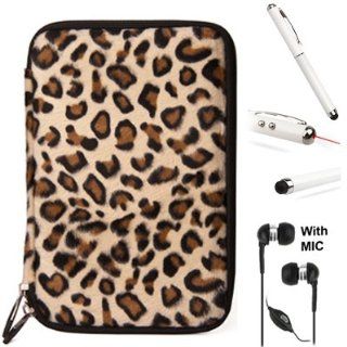BROWN LEOPARD Faux Animal Fur Hard Cube Carrying Cover Portfolio Case For Samsung Galaxy Tab 7.0 ( T Mobile / Sprint / US Cellular / Verizon ) SGH T849ZKATMB SPH P100ZKASPR SCH I800NSAUSC GT P1010CWAXAR SCH I800 7 Inch Android Tab + Includes a Crystal Clea