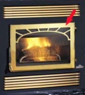 Door for Prestige NZ 26 Wood Burning Fireplace Door Style Webbed Arched in 24 kt Gold Plated   Gas Stoves