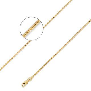 14K Solid Yellow Gold Fancy Snake Chain Necklace 1.3mm (3/64 in.)   16 in. IceNGold Jewelry