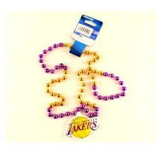 Los Angeles Lakers Mardi Gras Party Beads Necklace  Sports Fan Necklaces  Sports & Outdoors
