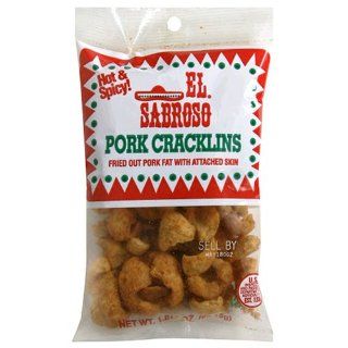 El Sabroso Pork Cracklins, Hot & Spicy, 1.875 Ounce Units (Pack of 48)  Pork Rinds  Grocery & Gourmet Food