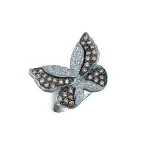 .925 Sterling Silver Butterfly Diamond CZ Ring Jewelry