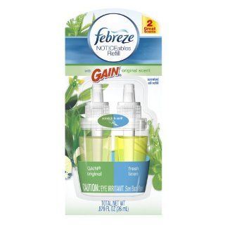 Innovative warmer alternates between two complementary scents, so you?re sure to notice them all month long   Febreze Noticeables Refill Gain Original Air Freshener (0.879 Fl Oz) (Pack of 8) (Packaging May Vary) 