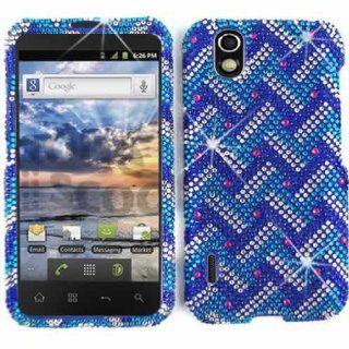 Cell Phone Skin + Hard Case Cover For Lg Marquee / Ignite Ls 855    Full Diamond Crystal Cell Phones & Accessories