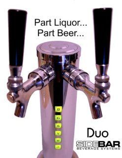 SIDEBAR Beverage Systems DUO Tower Serve Draft, Keg Beer and 5 Spirits from Chrome 2 faucet tower. Kitchen & Dining