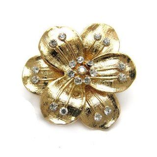 Ring 856 35 Flower Clear Gold Plated Jewelry