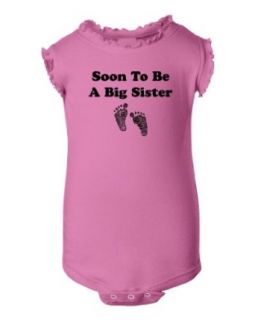 So Relative Soon To Be A Big Sister ( Baby Footprints) Baby Ruffle Bodysuit Clothing