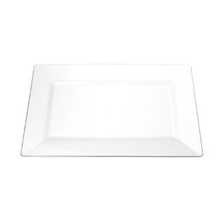 Silveredge Simcha Collection White 12 Inch Rectangular Plates 10 Plates Per Pack #859 Kitchen & Dining