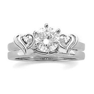 Ann Harrington Jewelry 14k White Gold 1/20 Ct Tw Diamond Hearts Bridal Ring Wrap Jewelry