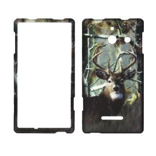 2D Camo Deer Realtree Huawei Ascend W1 H883G Straight Talk TracFone Prepaid Smartphone Case Cover Hard Case Snap on Cases Rubberized Touch Protector Faceplates Cell Phones & Accessories