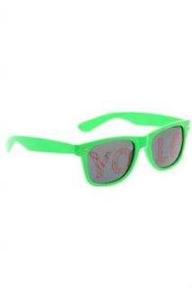 YOLO Neon Green Retro Sunglasses at  Mens Clothing store