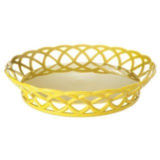 10.5 inch Round Basket 2.25 inch Deep Tropical Yellow Polycarbonate 12 Ct   Home Storage Baskets
