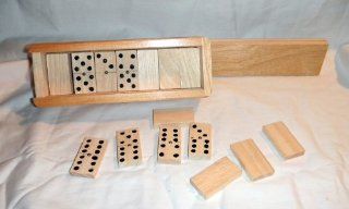 Dominoes Set Natural Wood Hand Carved In Mexico Traditional Table Game Toys & Games