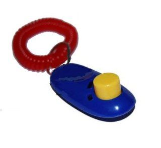 BLUE BIG BUTTON Training clicker with Wrist Strap, by Downtown Pet Supply  Dog Clickers For Training 