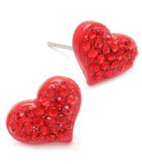 Love in the Air Red Mini Heart Earrings Jewelry