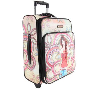 Nicole Lee Marina Print 21 inch Expandable Rolling Carry on Laptop Upright Suitcase