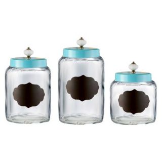American Atelier Canister Set of 3   Blue