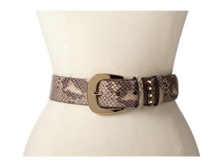 MICHAEL Michael Kors 40mm Belt In Glazed Python with/ Tortoise Astor Loop Womens Belts (Beige)