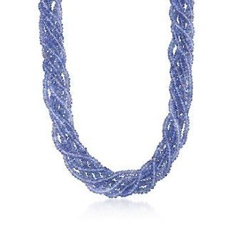 Tanzanite Bead Multi Strand Necklace With 14kt Yellow Gold. 16" Jewelry Products Jewelry