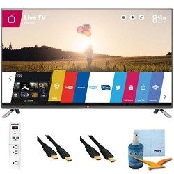 LG 55 Inch 1080p 120Hz Direct LED Smart HDTV Plus Hook Up Bundle (55LB6300)