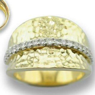 GOLD PLATE TEXETURED RING CHELINE Jewelry