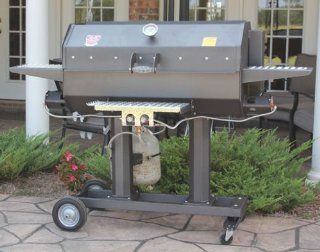 R&V Works CG40 40" Cooking Surface Portable Cajun Grill w/ Removable Shelves Deep Fryers Kitchen & Dining