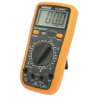 Amico Black Orange Volt Amp Ohm Meter SD890D Digital Multimeter w 2 Test Leads   Multi Testers  