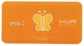 Midori D Clip Paper Clips   Garden Series   Butterfly   Box of 30  