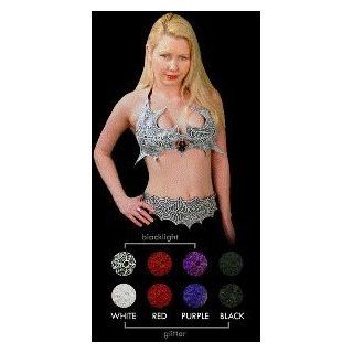 Spider Web Bra and Belt Halloween Set   Color Blacklight White Costume Accessories Clothing
