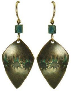Jody Coyote Bronze Turquoise Arrowhead Earrings QMB868 Dangle Earrings Jewelry