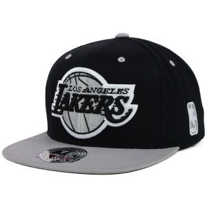 Los Angeles Lakers Mitchell and Ness NBA Black Gray Fitted Cap