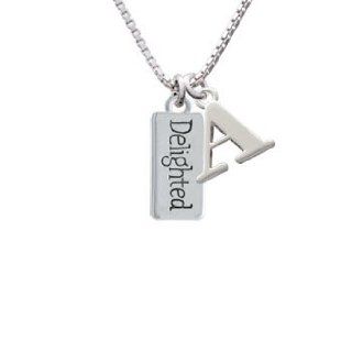 Delighted Rectangle Initial E Charm Necklace Pendant Necklaces Jewelry