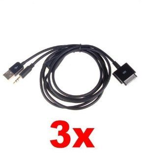Neewer 3x Apple Dock Connector to USB and 3.5mm Audio Cable FOR iPod (except iPod Shuffle), iPhone, iPad   Players & Accessories