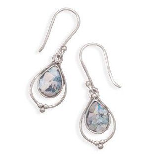 Pear Shape Roman Glass Earrings Jewelry