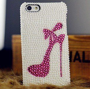 Skytech Handcrafted Cute 3D Bling Crystal Rhinestone and Pearl Bow Lace Red Case for Apple iPhone 4 4S Cell Phones & Accessories