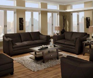SIMMONS CITY LIMIT CHOCOLATE SOFA LOVE SEAT CHAIR LEATHER 4 PC CONTEMPORARY   Living Room Furniture Sets