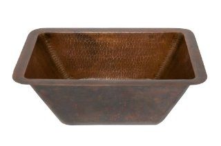 Premier Copper Products BRECDB3 Universal Rectangle Copper Sink with 3.5 Inch Drain Size, Oil Rubbed Bronze   Utility Sinks  