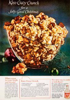 1964 Ad Karo Crystal Clear Syrup Crazy Crunch Popcorn Pecans Almonds Sugar Nuts   Original Print Ad  