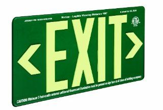 Glo Brite 7080 B 8.625 by 15.875 Inch Plastic Molded Single Faced Eco Exit Sign with Bracket, Green   Commercial Lighted Exit Signs  