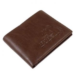 English Letters Print Faux Leather Bifold Wallet Brown for Men at  Mens Clothing store