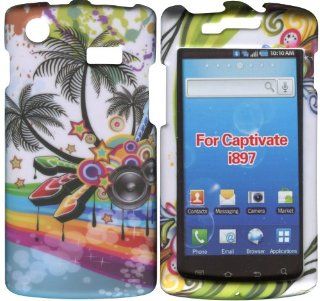 Palms Tree Samsung Captivate i897 Galaxy S Android at&t Case Cover Hard Phone Case Snap on Cover Rubberized Touch Faceplates Cell Phones & Accessories