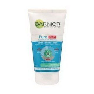 Garnier Pure 3in1 Foam Scrub Mask (150ml.) Product of Thailand. Health & Personal Care