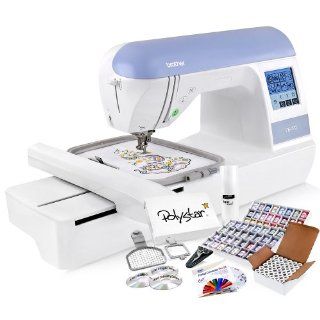 Brother PE770 (PE 770) Embroidery Machine w/ USB Flash Port and Grand Slam II Package Includes 65 Embroidery Threads with Snap Spools + Prewound Bobbins + Cap Hoop + Sock Hoop + Stabilizer + 15, 000 Embroidery Designs + Scissors ($1, 170 Value)