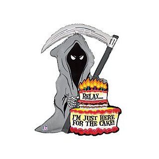 Grim Reaper Birthday Cake Candles 35" Balloon Mylar Health & Personal Care