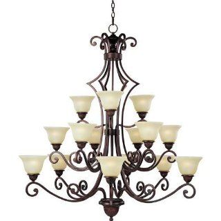 Maxim 11239SVOI Symphony 3 Tier Chandelier with 15 Lights   72" Chain Included, Oil Rubbed Bronze / Soft Vanilla   Three Tier Chandelier  