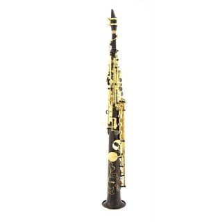 LA Sax 901 LASAX276046BK Soprano Saxophone (Black) Musical Instruments