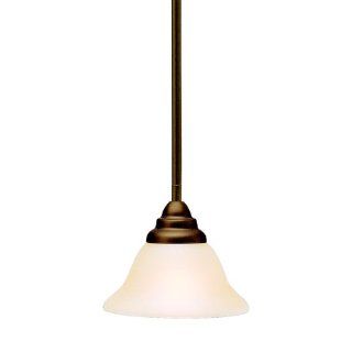 3476OZ Telford 1LT Mini Pendant, Olde Bronze Finish with Umber Etched Glass   Chandeliers  