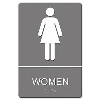 Quartet ADA Restroom Sign, Women Symbol with Tactile Graphic, Molded Plastic, 6 x 9 Inches (4816)  Business And Store Signs 