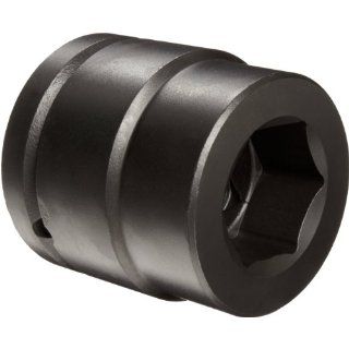 Martin 8652 Forged Alloy Steel 1 5/8" Type I Opening 1 1/2" Power Impact Drive Socket, 6 Points Standard, 3 3/16" Overall Length, Industrial Black Finish